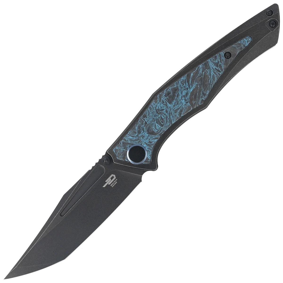 Bestech Togatta Black Titanium/Black-Blue Carbon Fiber, M390 (BT2102H)