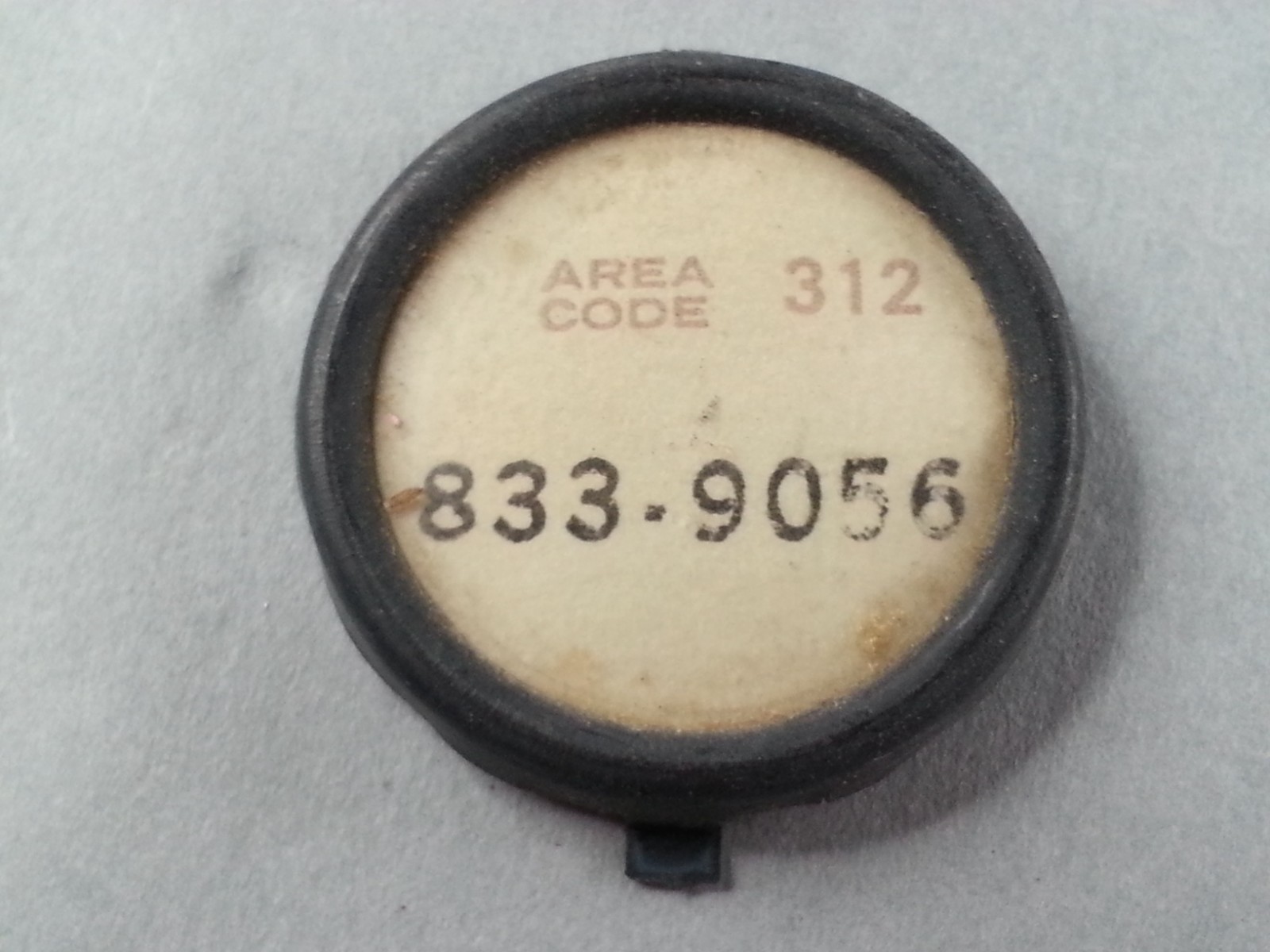 Antique Center Telephone Dial Rotary Number Cover 312-833-9056