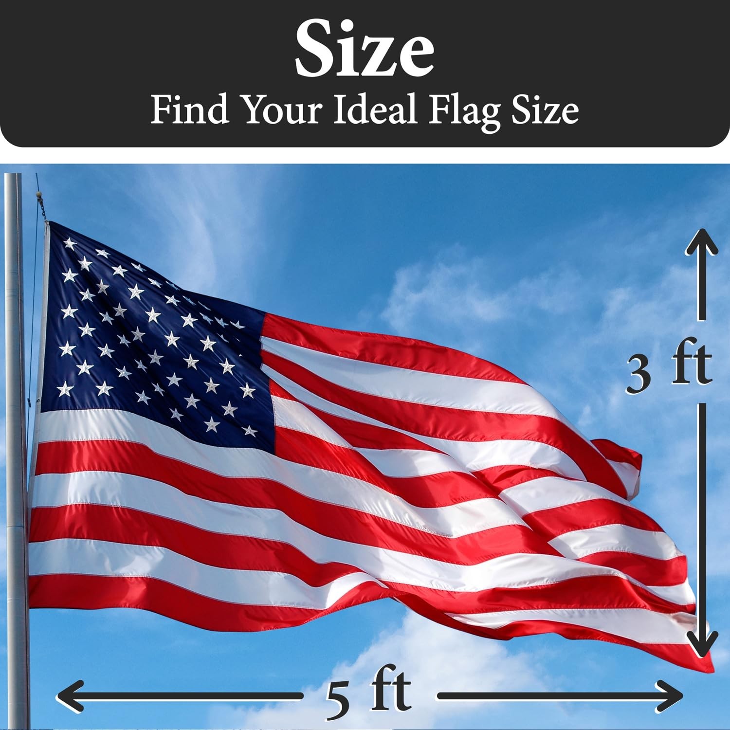Rushmore Rose Usa American Flags For Outside 3X5-100 Polyester Made In The Usa
