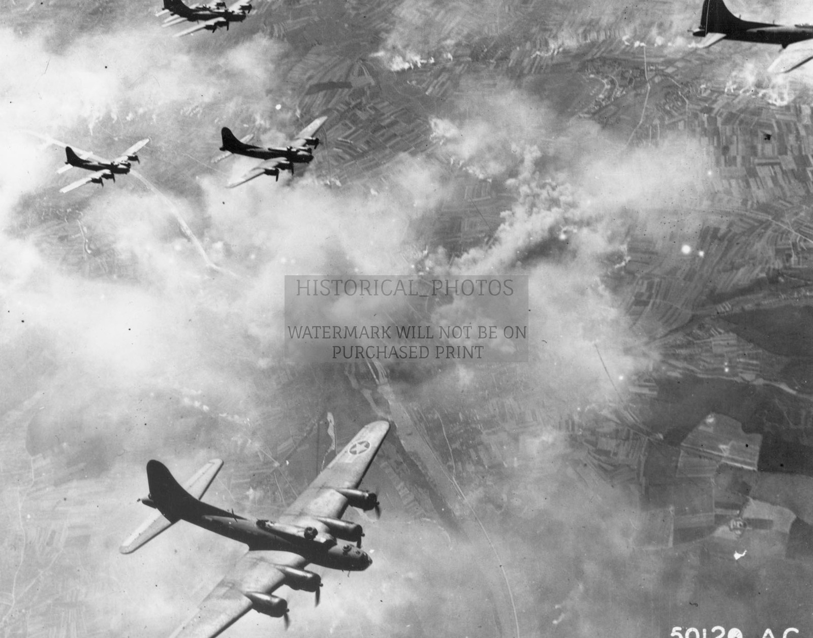 BOEING B-17F FORMATION SCHWEINFURT GERMANY 1943 11X14 PHOTO
