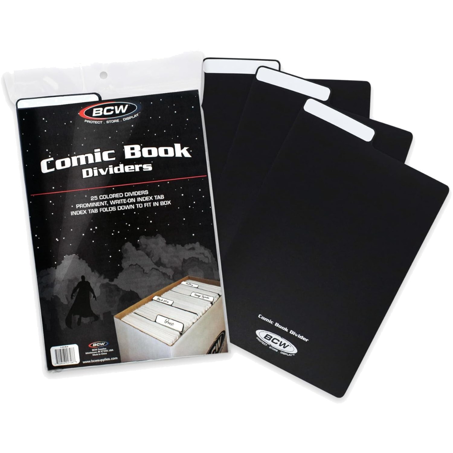 Comic Book Dividers 25 Pack Archival Polyethylene Write-On Tabs Storage