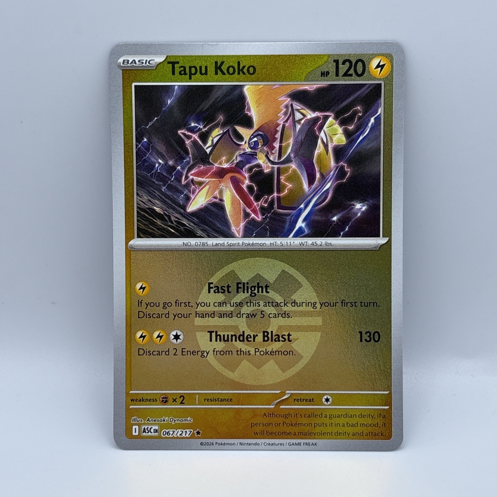 067/217 Tapu Koko : Poke Ball Reverse Holo Card : Pokemon Ascended Heroes
