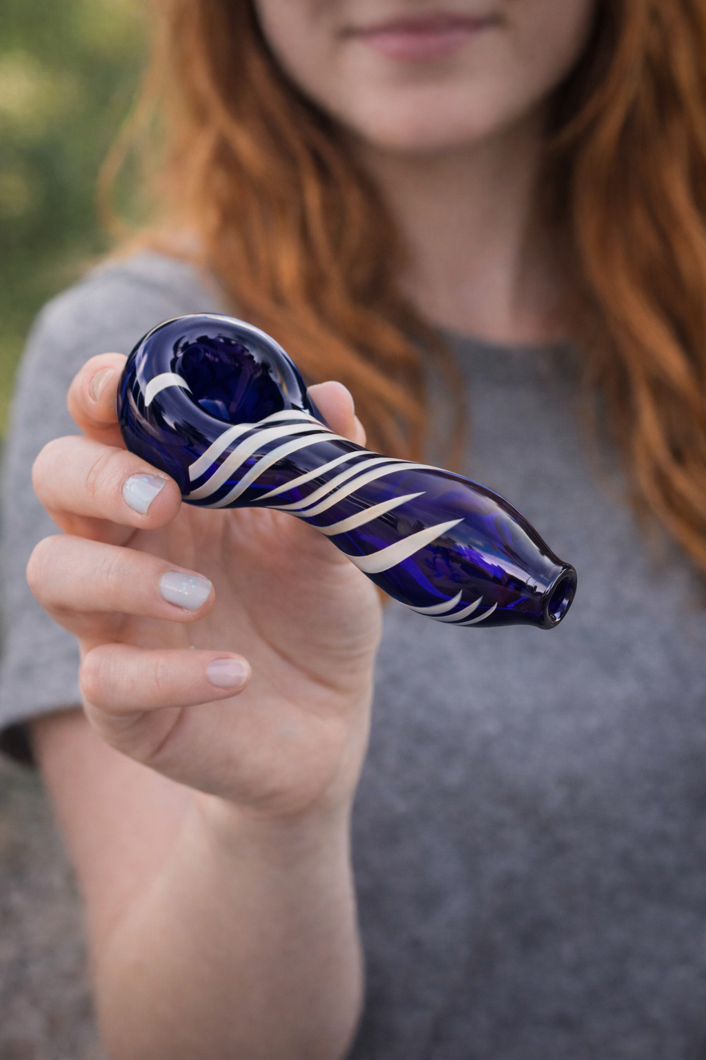 4″ Hand Blown Glass Pipes 3 Pack Grey Blue Green Durable Set Ship from US