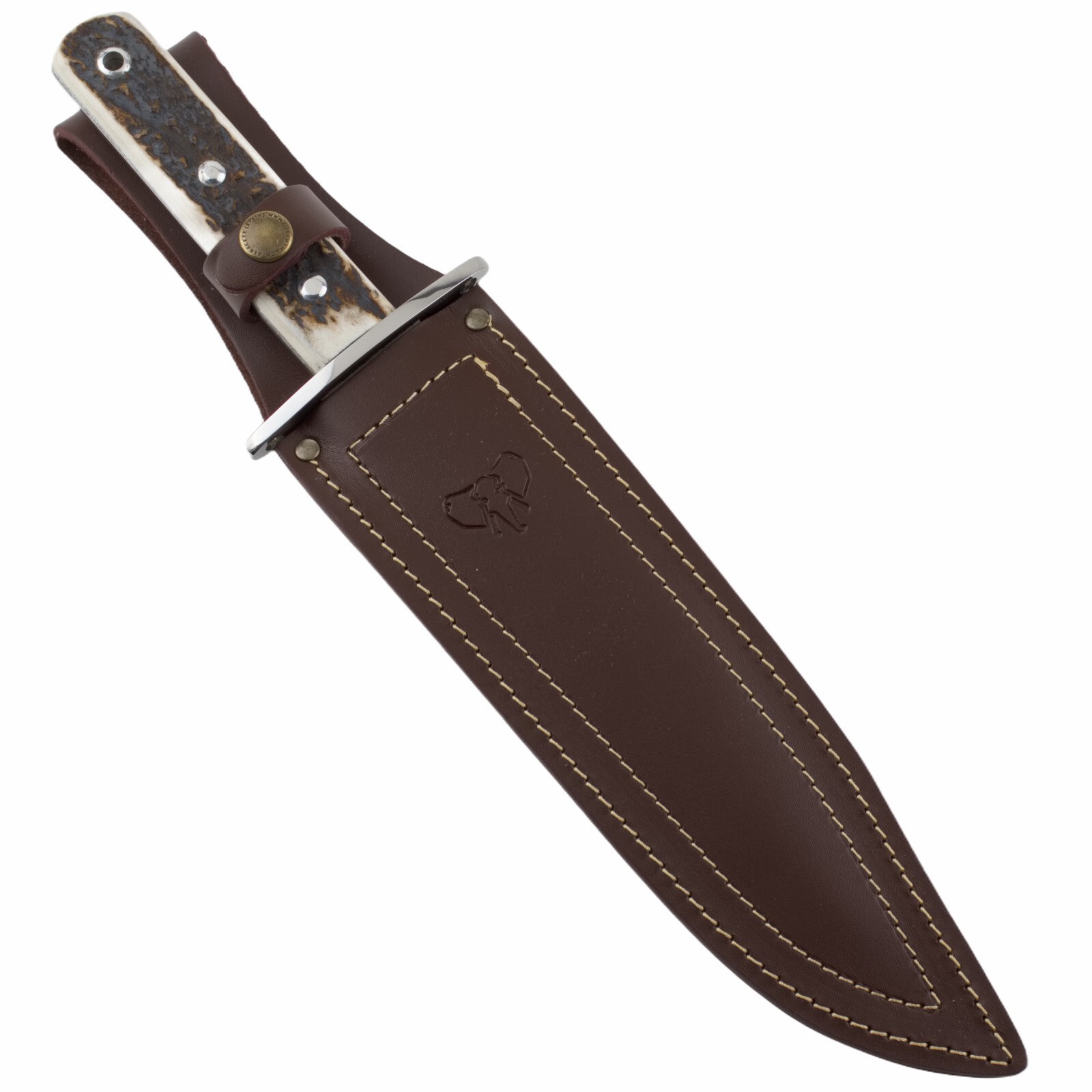 Cudeman Stag Handle Bowie Fixed Blade Knife CUD106C Spain Sheath