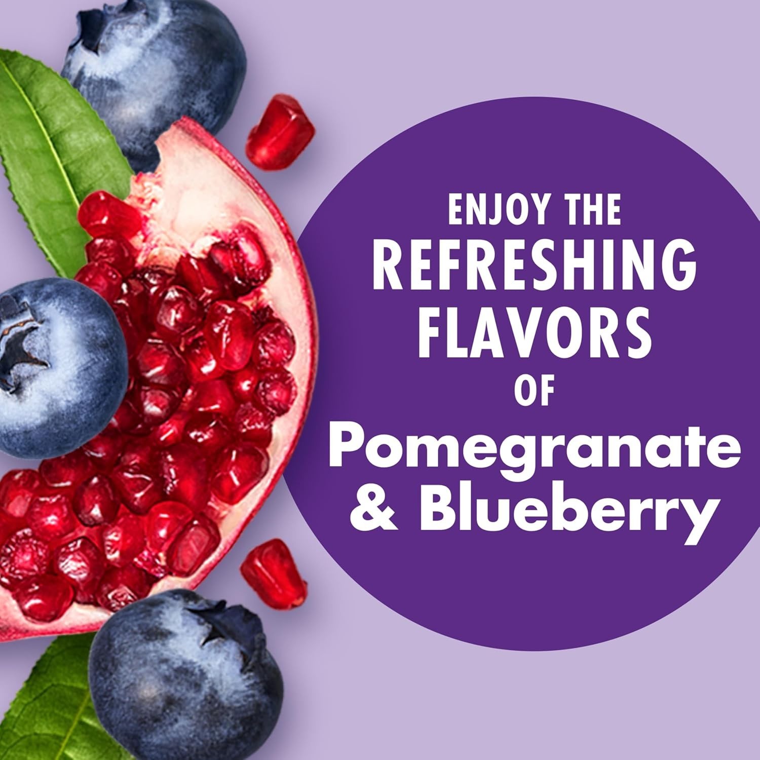 No Added Sugar Pomegranate Blueberry Energy Drink – Gluten Free, Pack of 12 Cans