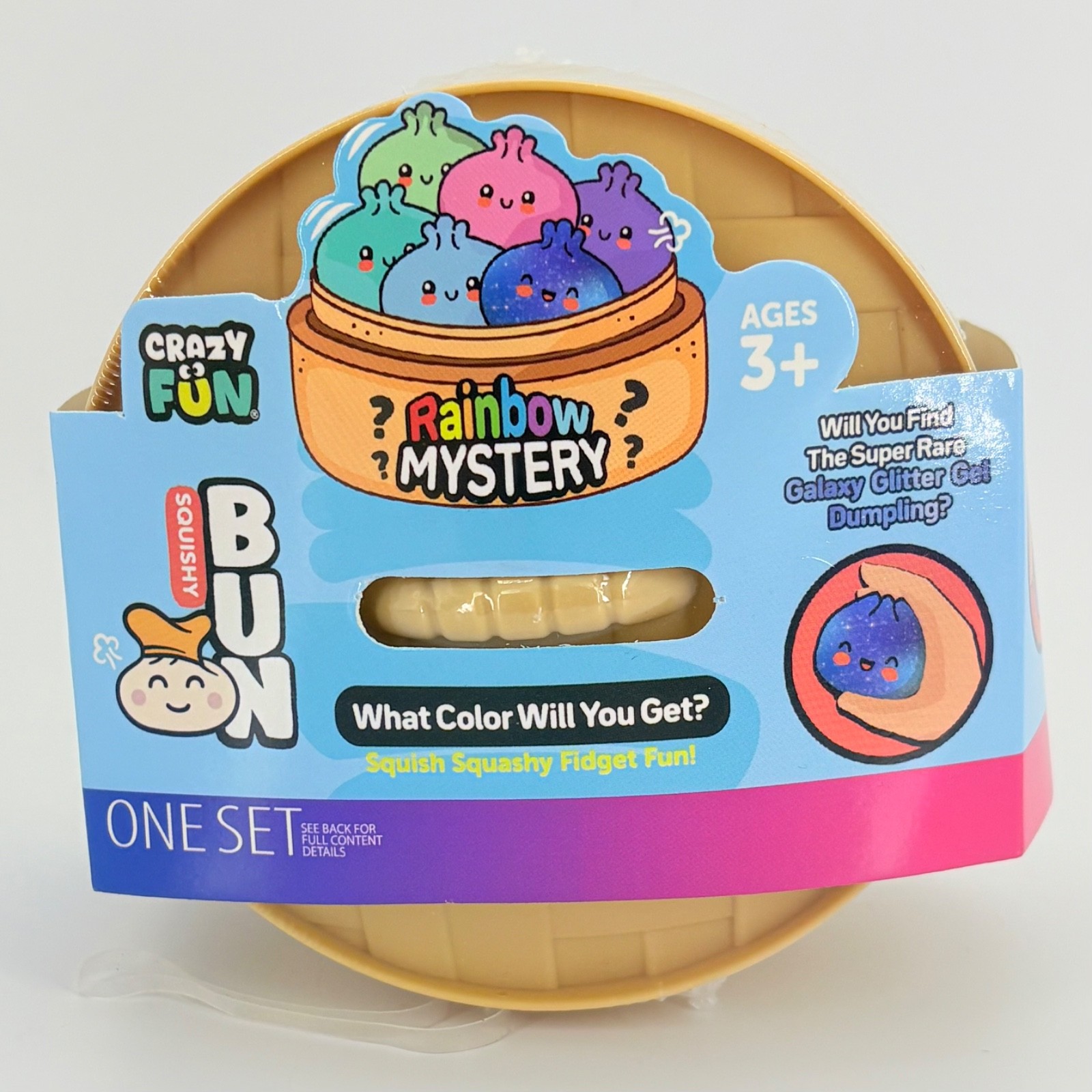 Crazy Fun Rainbow Mystery Bun Squishy Dumpling Blind Pack Tie Dye Fidget Fun