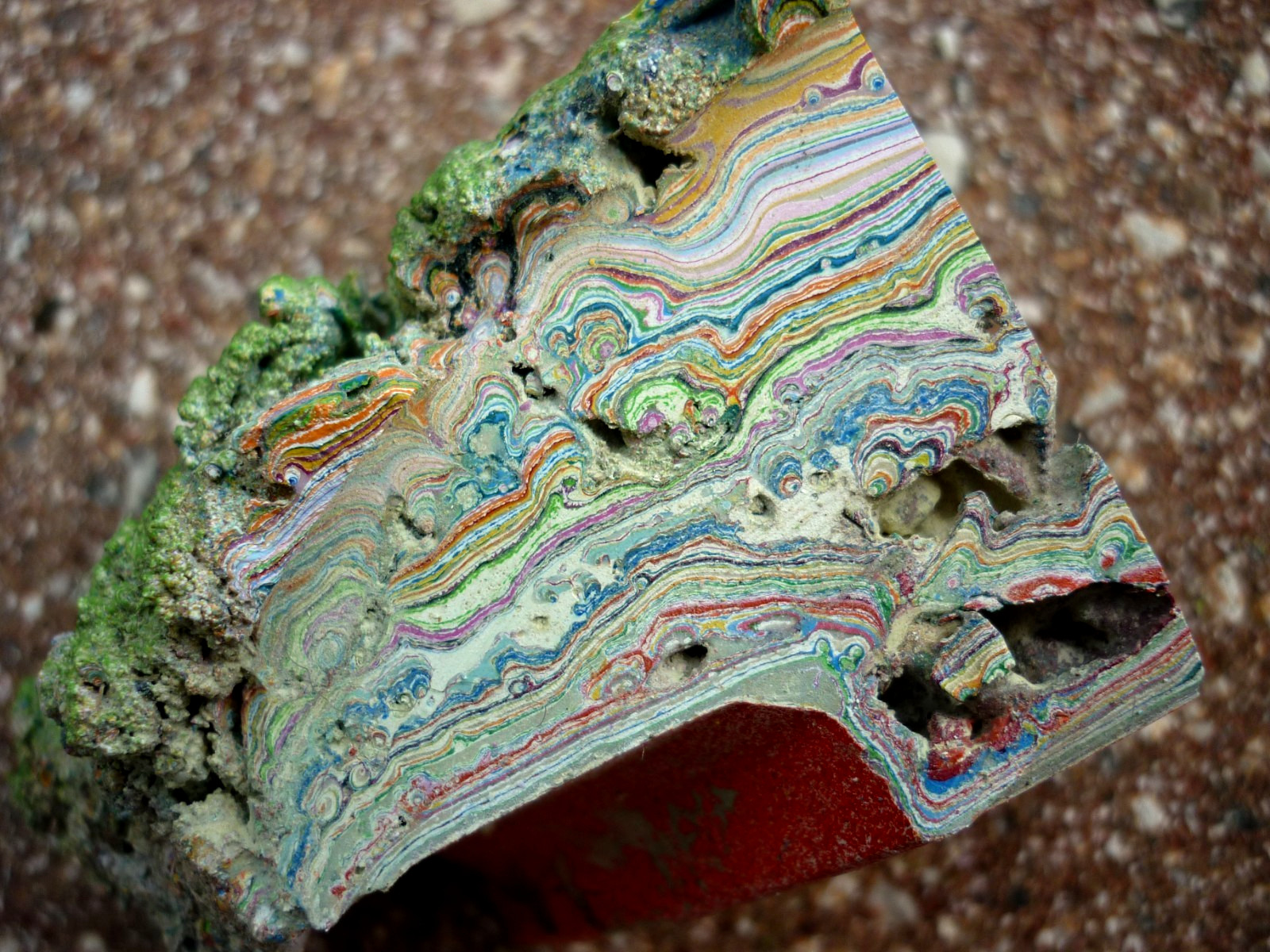 Paint Deposit Agate Piece Fordite Rough Surfite — 113 Grams