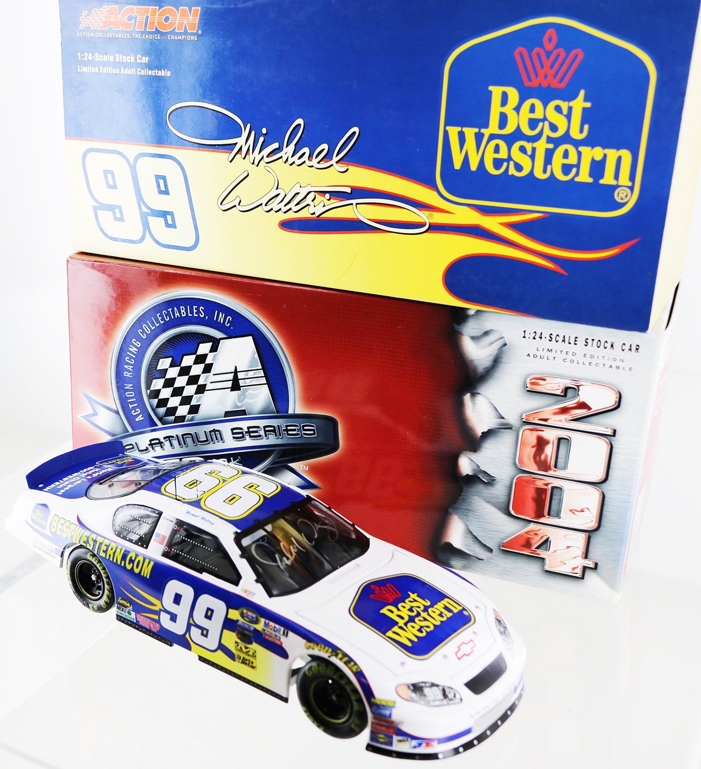 Michael Waltrip #99 Best Western 2004 Monte Carlo. 1/24th Diecast. Autographed
