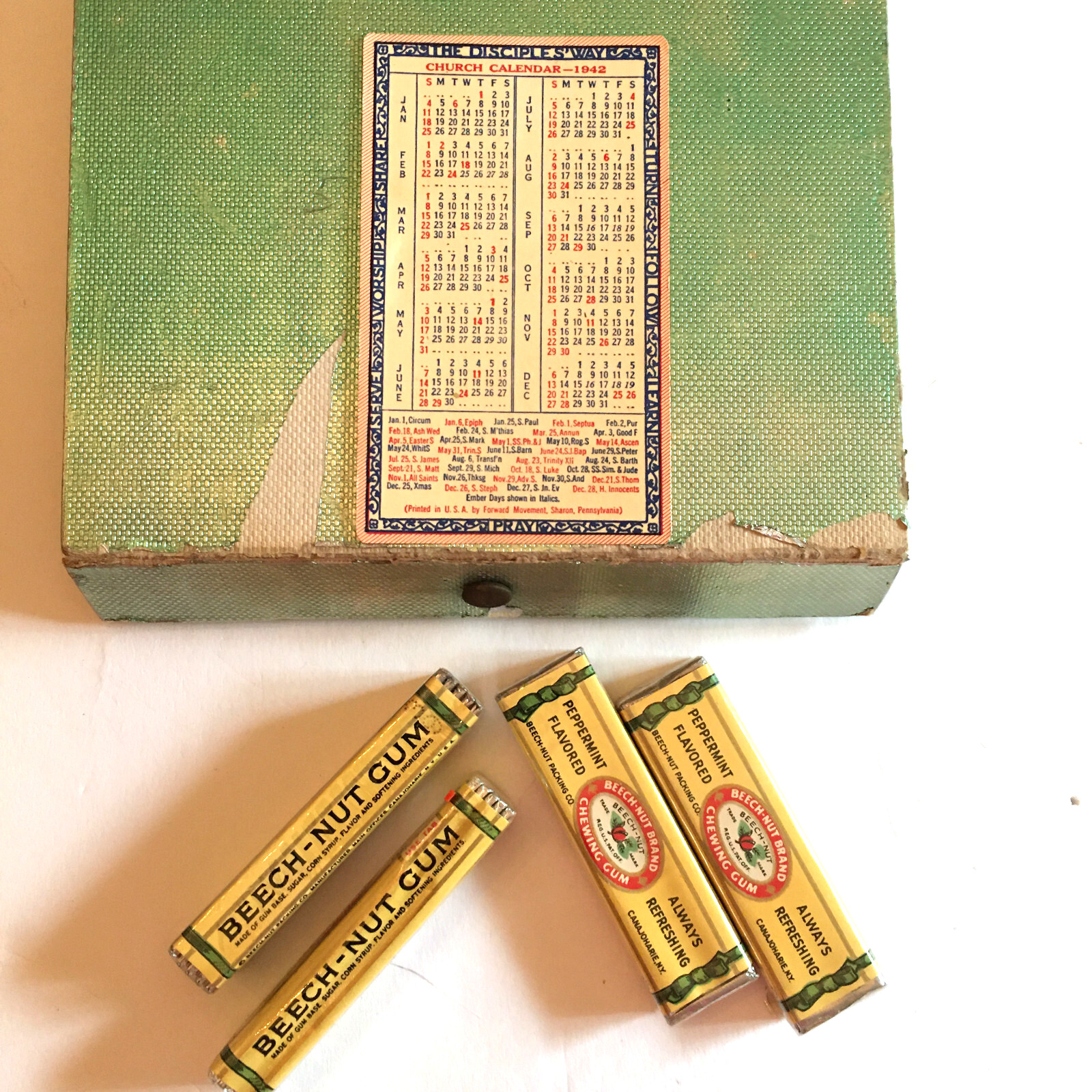 WWII Soldier’s BEECHNUT brand CHEWING GUM 1 UNOPENED pack 5 SEALED Pieces 1942