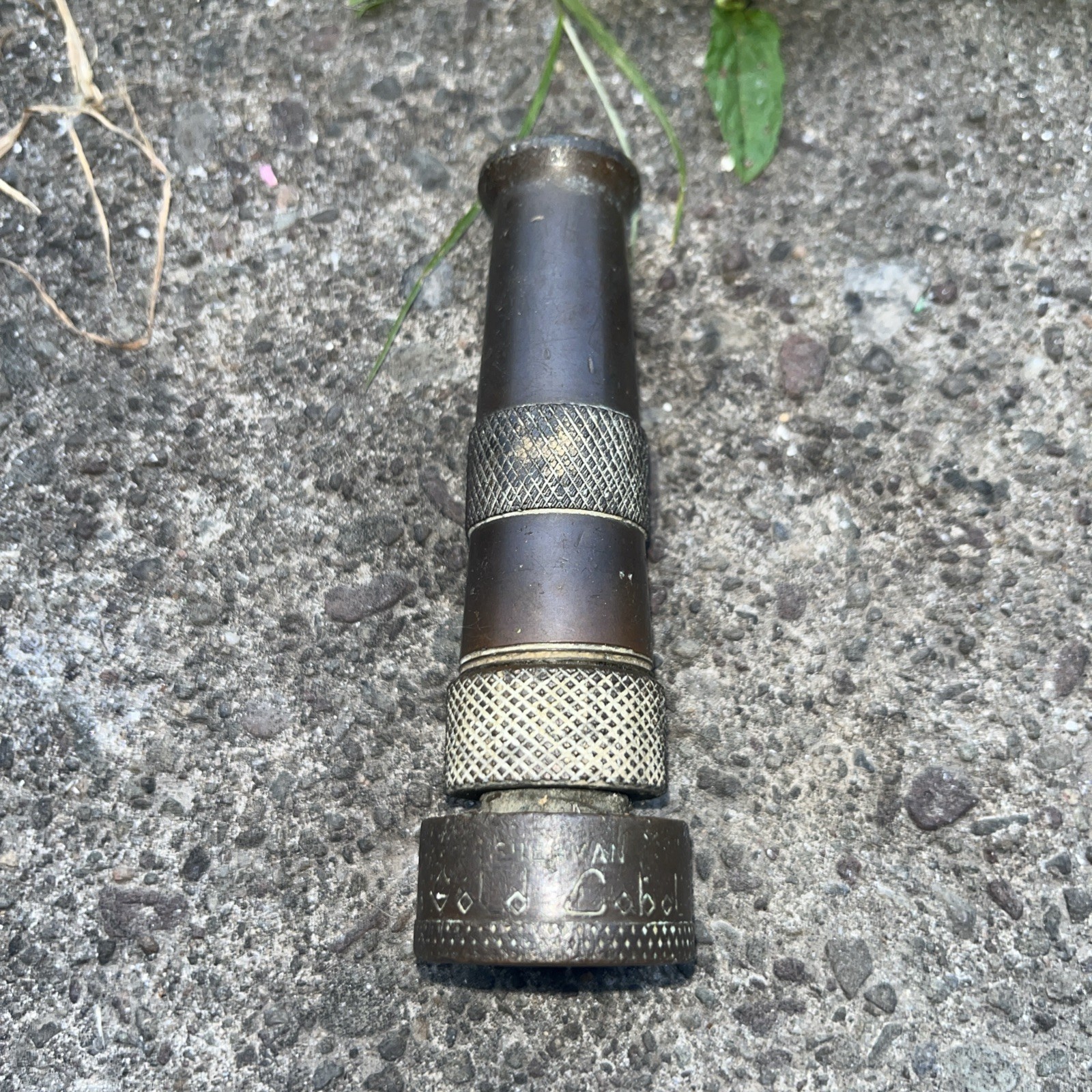 Vintage SHERMAN GOLD LABEL Brass Water Garden Hose Nozzle USA 4”