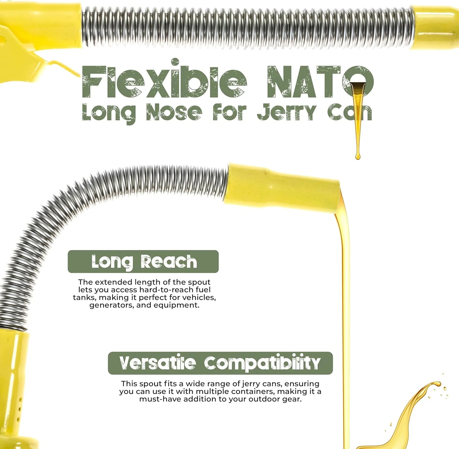 Jerry#Can Spout, Long-Nose Flexible Jerry#Can Nozzle Fits for Wavian or VALPRO N
