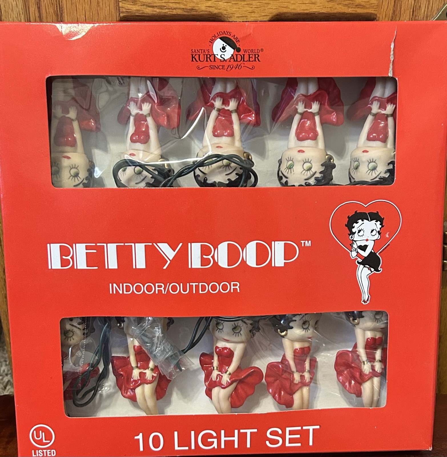 Vintage 1999 Kurt Adler Betty Boop String Lights Christmas Vintage New