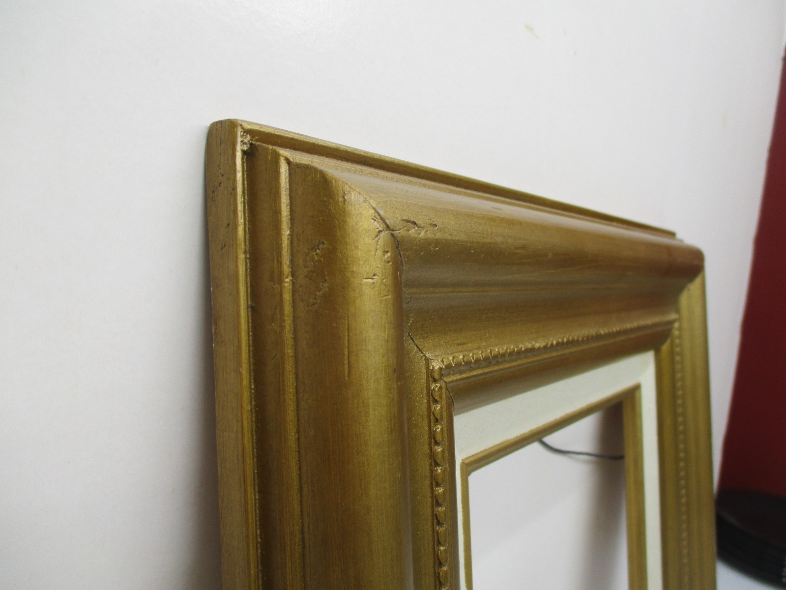 Vtg Wide Solid Wood Picture/Art Frame Fits 8″ X 10″ Measures 15 1/4″ X 17 1/4″