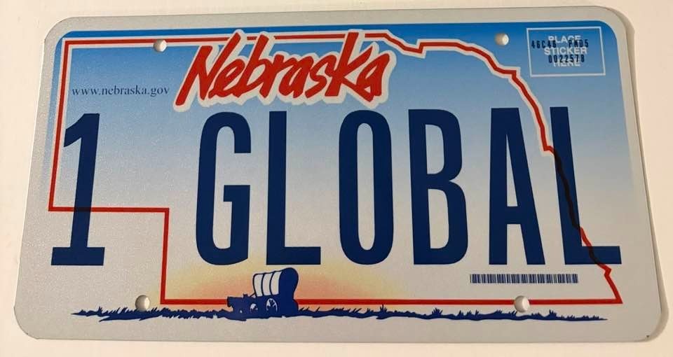 1 GLOBAL Vanity License Plate Nebraska Capital ESIM Service 1Global Nebraska
