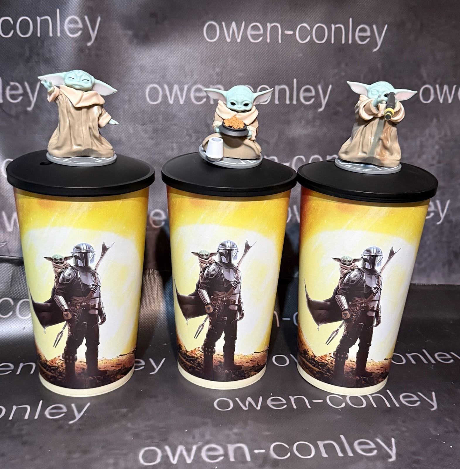 NEW Star Wars The Mandalorian Grogu 2026 – Set of 3 Cups W/Toppers Ships Now
