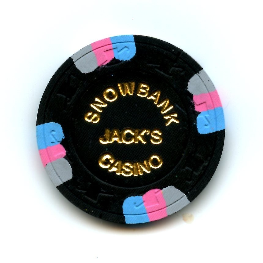 OLD VINTAGE 1990 CALIF CARD ROOM CHIP – $20.00 – SNOWBANK JACK’S – MERCED CA