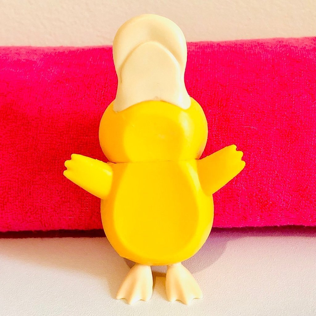 Sad Psyduck Pocket Monster Pokémon Plastic Duck Car Table Decor Figurine Yellow