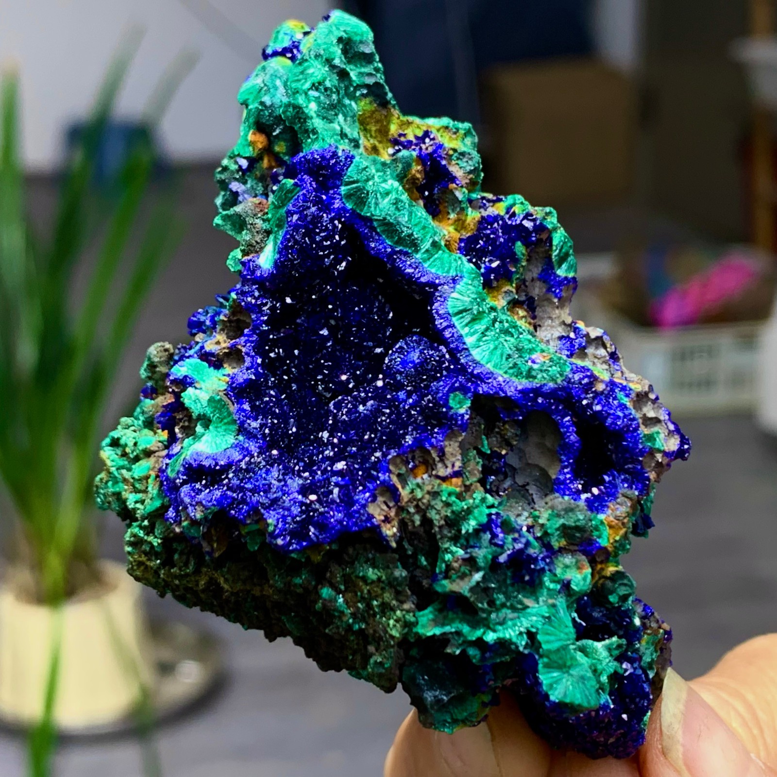 100G BEST Natural Azurite/Malachite crystal minerals specimens D503
