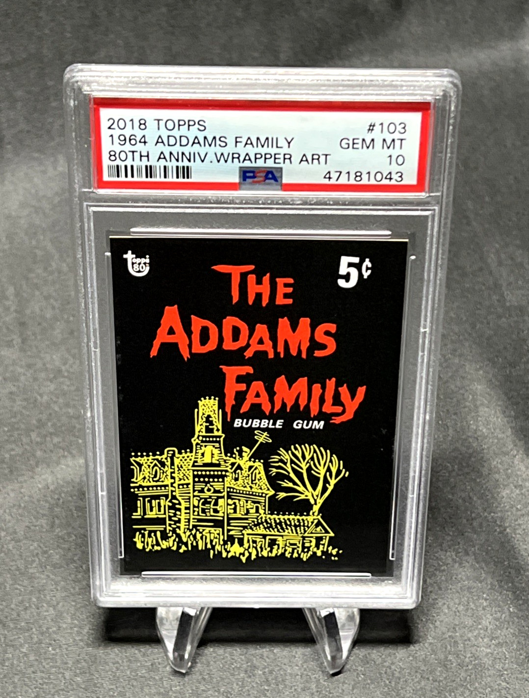 2018 Topps 80th Anniversary Art Card 1964 Addams Family #103 Error PSA 10