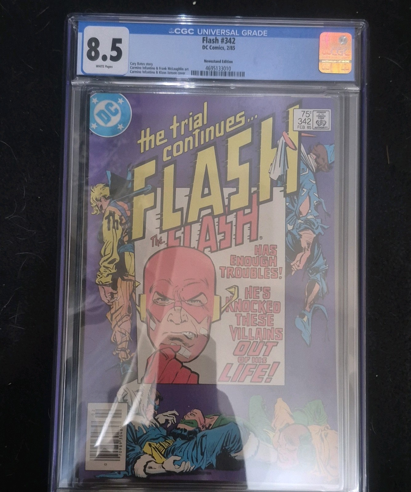 DC Comics Flash #342 CGC 8.5 White Pages Newsstand Variant (1985)