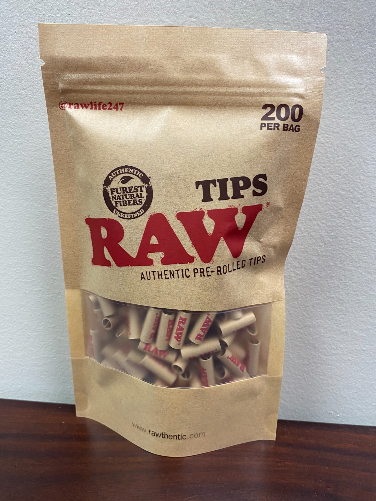 RAW Pre-Rolled Tips Filter Tips – 200 count Bag~Ready To Use