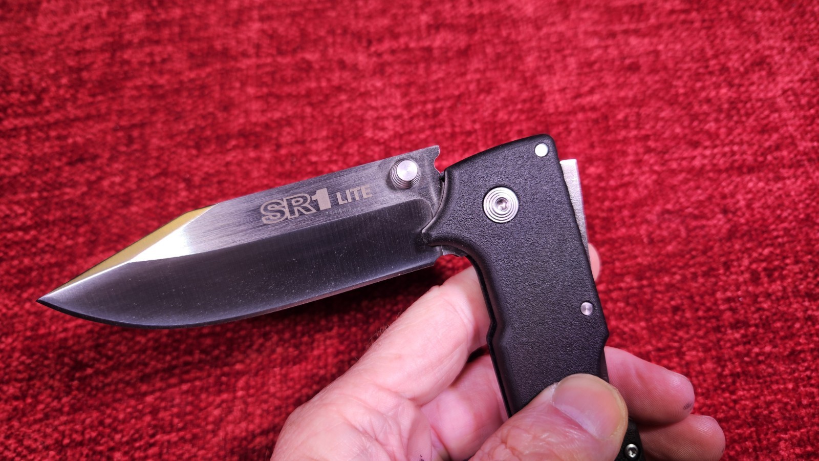 COLD STEEL SR1 Lite 4″ Blade Pocket Knife, Griv-Ex Handle, Tactical Tri-Ad, EDC