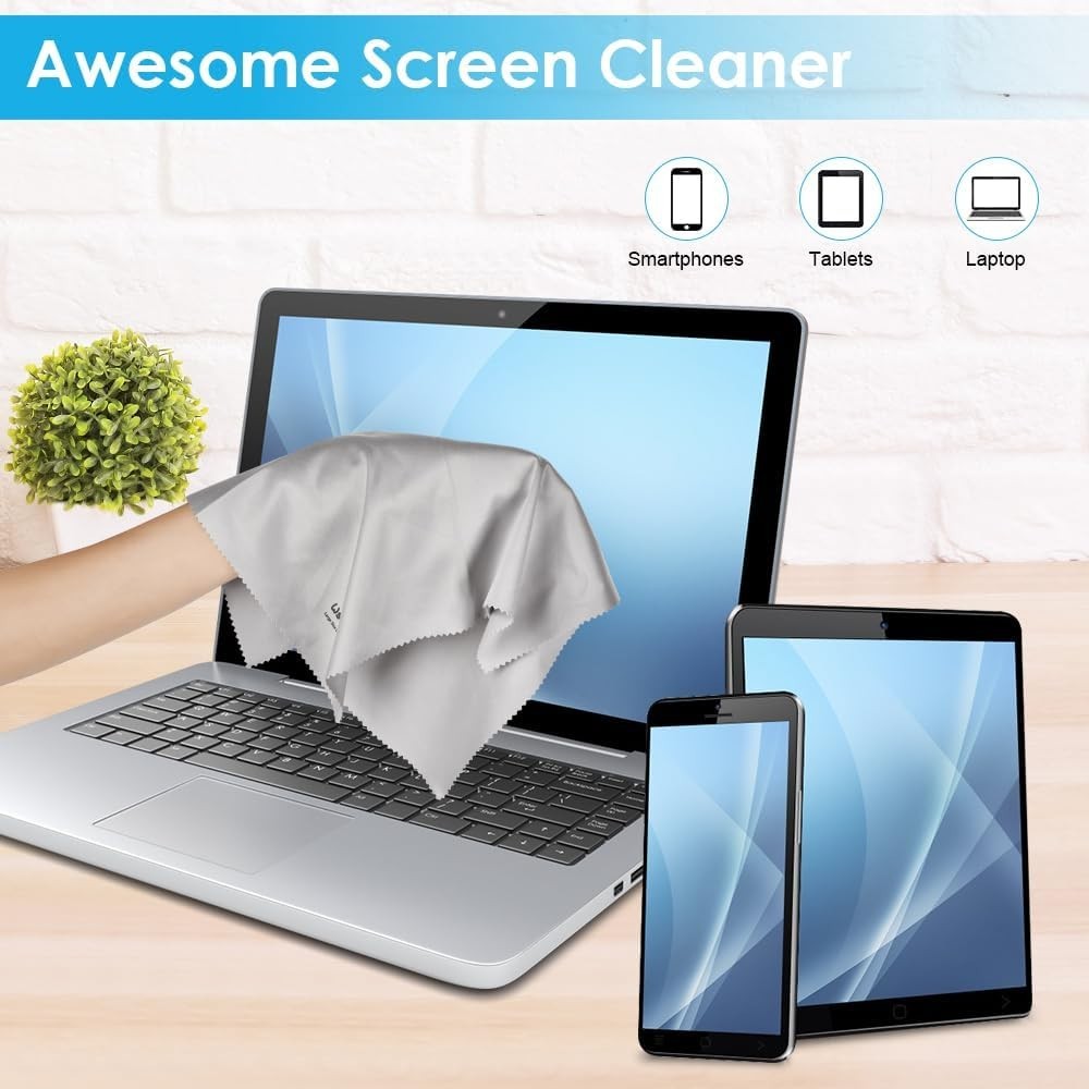 6PCS Large Eyeglass Cleaning Cloths, 12 x12 inches Glasses Cleaner, Individually