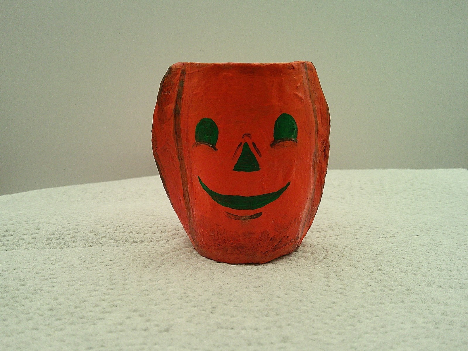 Halloween Nut Cup Jack-O-Lantern Pumpkin JOL Paper Mache 2.5×3 in