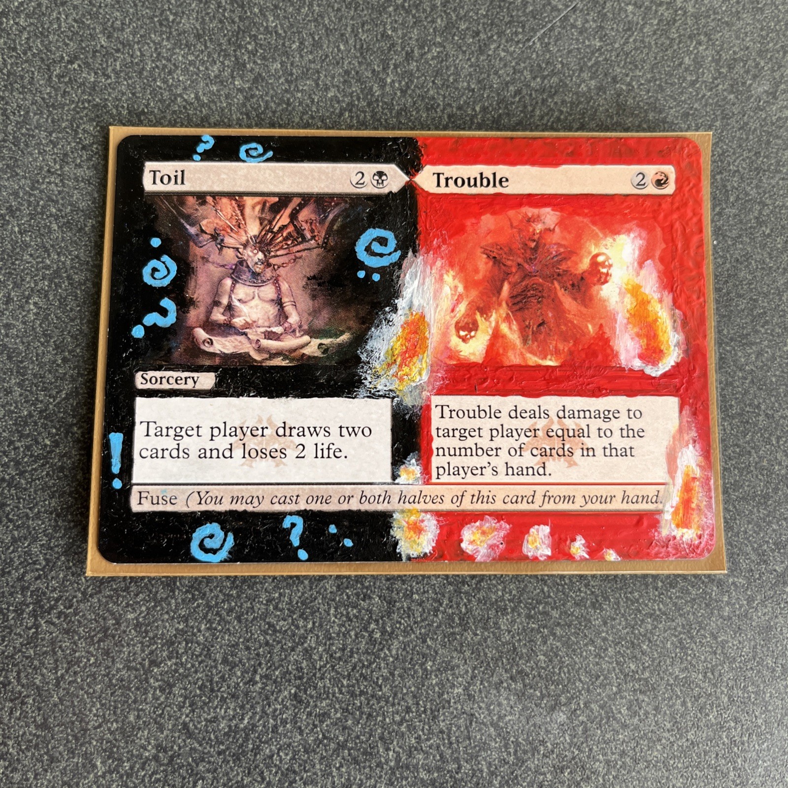 Toil Trouble – Altered Hand Painted – Mtg – Heavy Acrylic