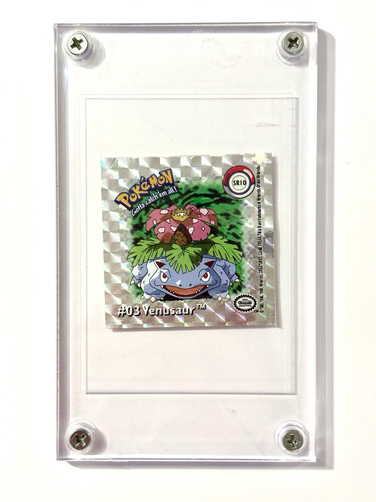RARE – 1999 Pokemon SR10 Reflective Collectible Sticker #03 Venusaur – Unused