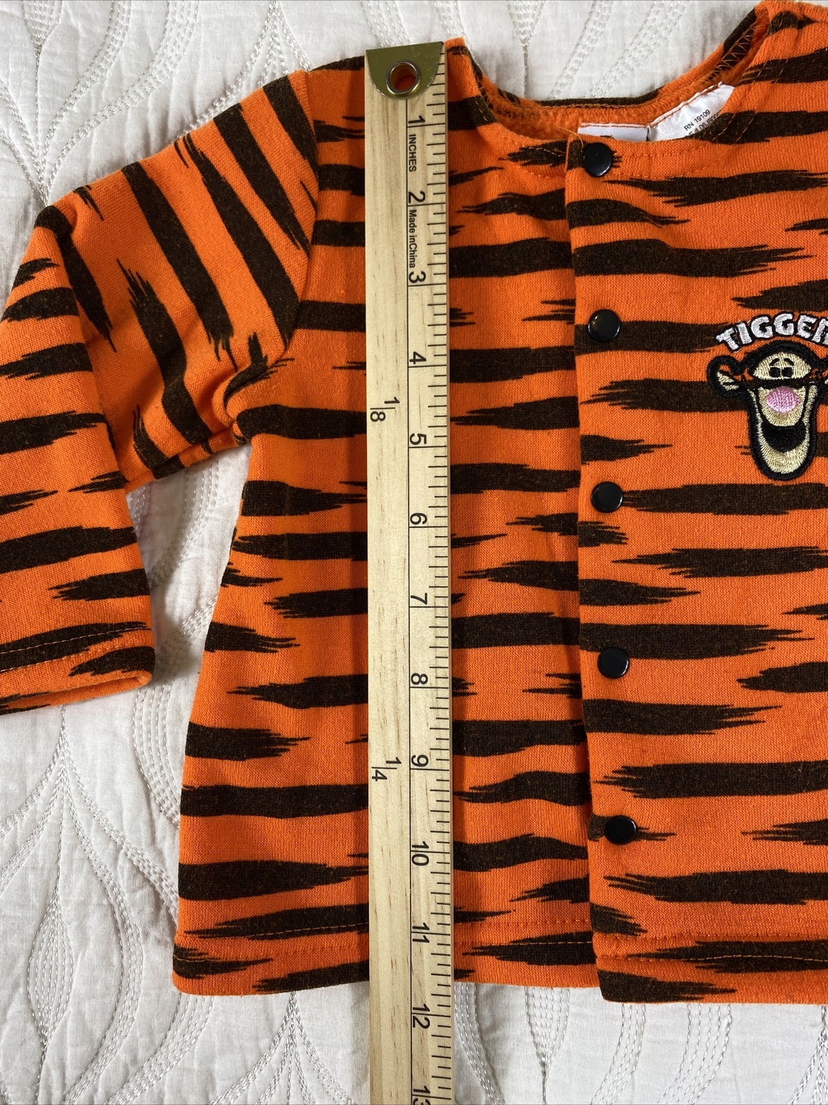 Disney Sweater 3-6 Months Winnie The Pooh Button Orange Tigger Striped Infant