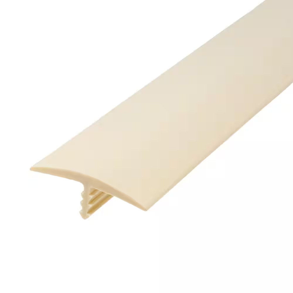 1-1/8 In. Almond Flexible Polyethylene Center Barb Bumper Tee Moulding Edging 25