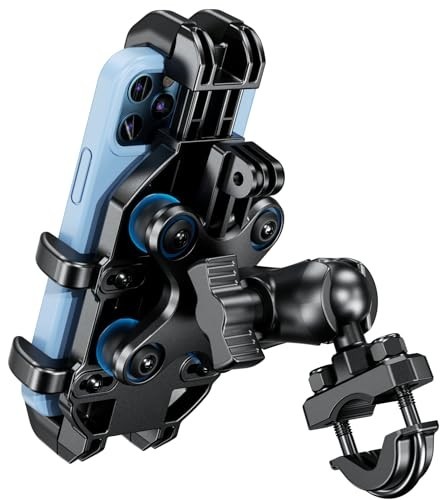 BRCOVAN Motorcycle Phone Mount W/ Vibration Dampener 5.4-6.9-In Handlebar Black