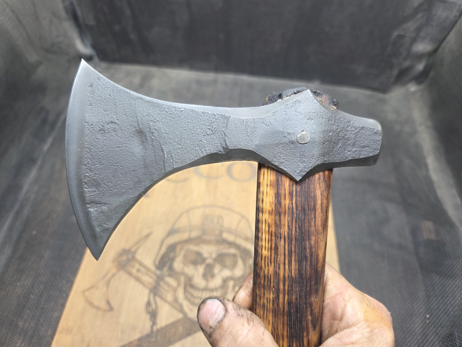 THROWING TOMAHAWK BY MARK MCCOUN 14″ THROWING POLL AXE MADE IN THE USA
