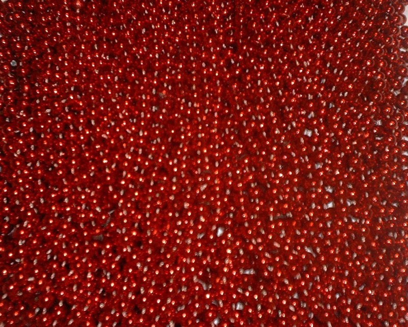 12 Red Mardi Gras Beads Necklaces Party Favors Metallic 1 dozen Lot