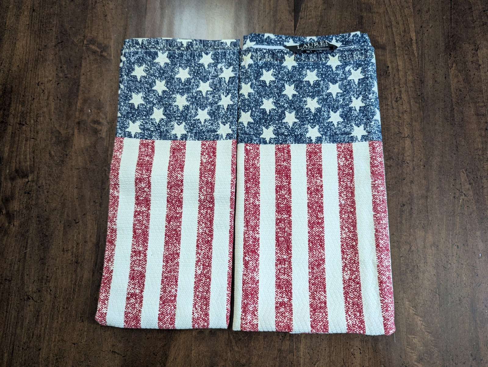 PAIR/100% Cotton KITCHEN TOWELS x “4 of July” Celebrations by RALPH LAUREN, NEW