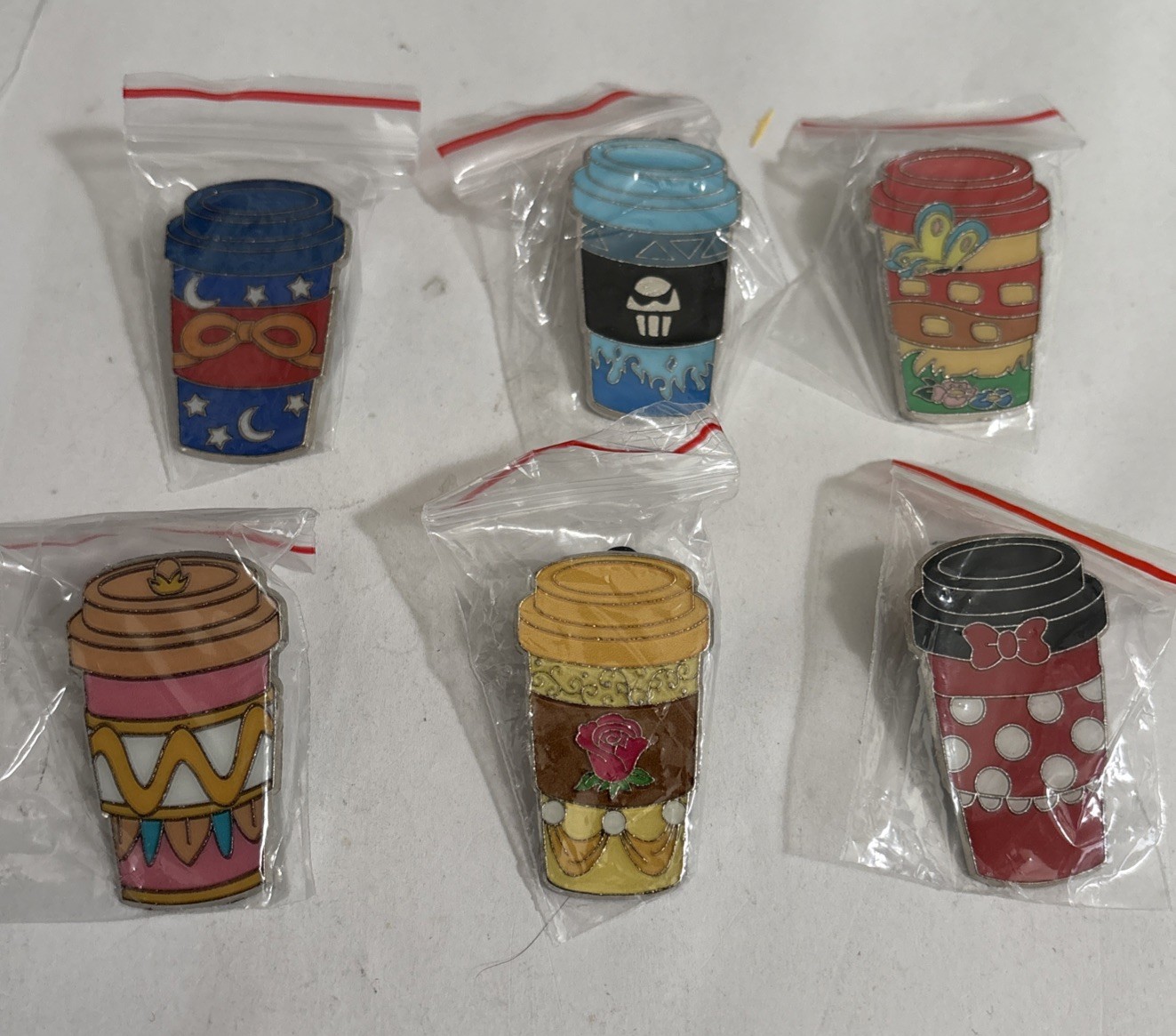 Disney COFFEE CUP only Pin lot of 6 Pins