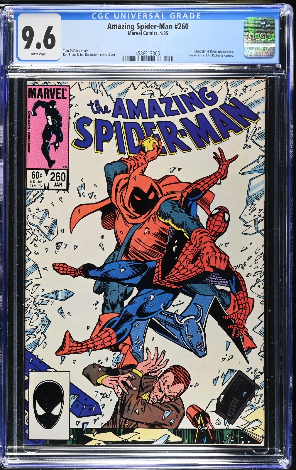 Amazing Spider-Man #260 (1985) – CGC 9.6 WHITE – Hobgoblin, Rose Key