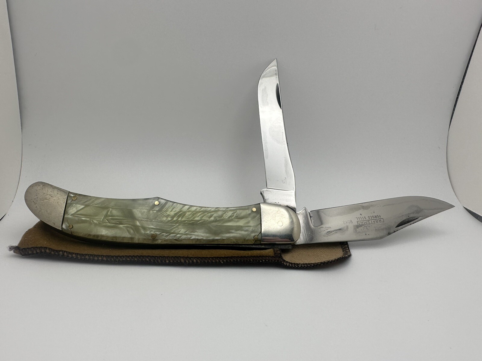 RARE! Vtg CRAFTSMAN USA 2 Blade Folding Hunter Knife W/Mother of Pearl Handles
