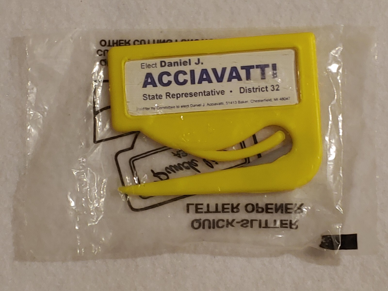 VTG (Acciavatti ADV.) LETTER Opener,Envelope Slitter-2 7/8in Wide x 2 in -NEW