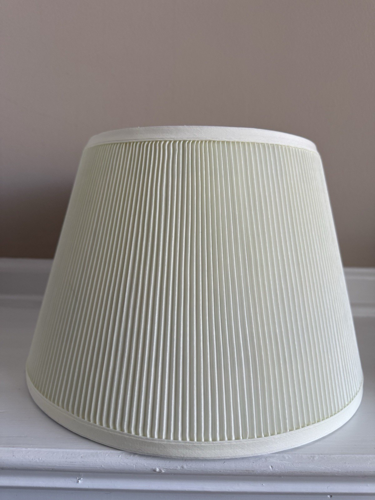 Vintage Ivory Pleated Fabric Lamp Shade 8”x12” Cottage