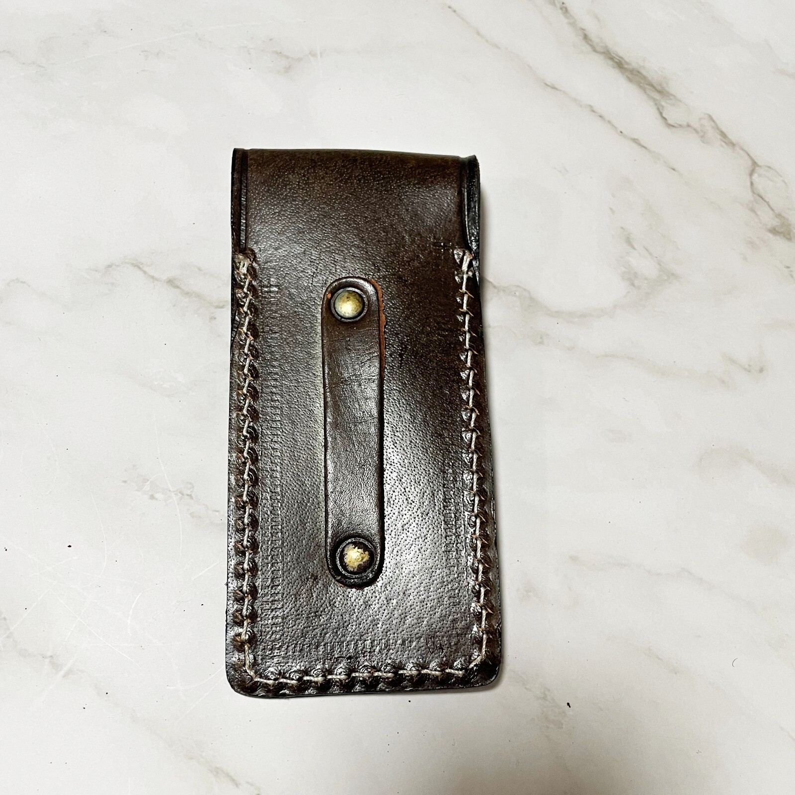 Vegetable Tanned Leather Tuck Flap Case Pencil or Tool Pouch 6 in x 3 in No Pen