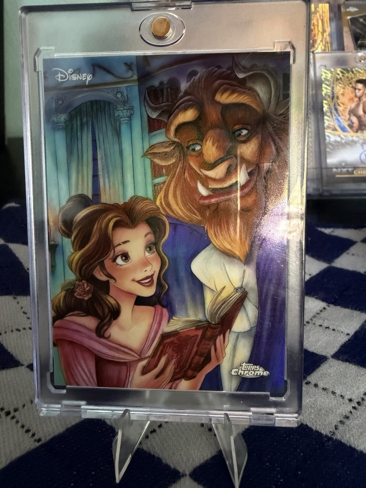 2026 Topps Chrome Art of Disney 35 Years Beauty and the Beast Chrome SSP #AD-6