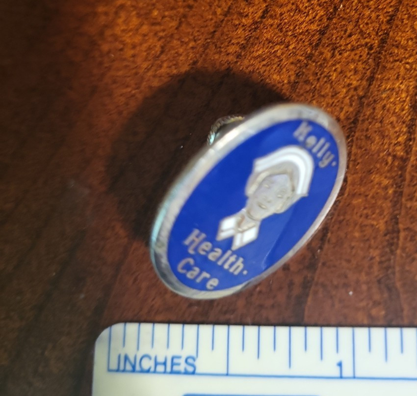 Kelly Health Care Tie Tack Lapel Pin Nurse Kelly Services Vintage Enamel