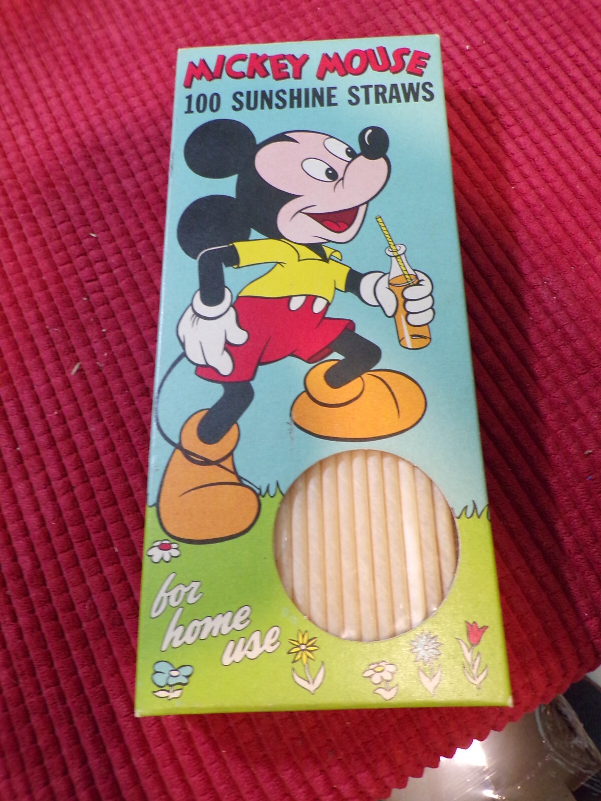 VINTAGE MICKEY MOUSE 100 SUNSHINE STRAWS MIB CIRCA 1950,S