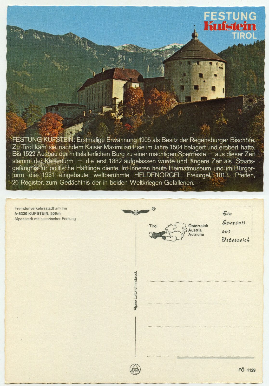 80305 – Kufstein Fortress – Chronicle – Old Postcard