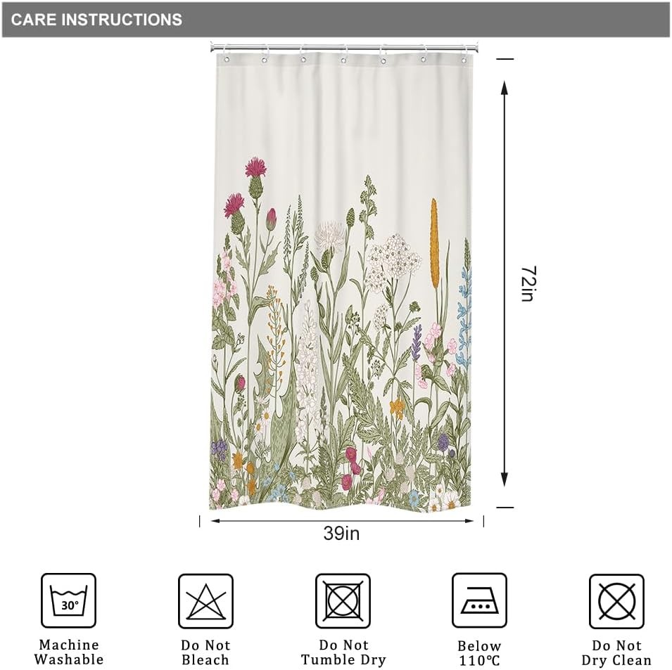 Riyidecor Stall Wildflower Small 36"W x 72"L (Pack of 1), 01green