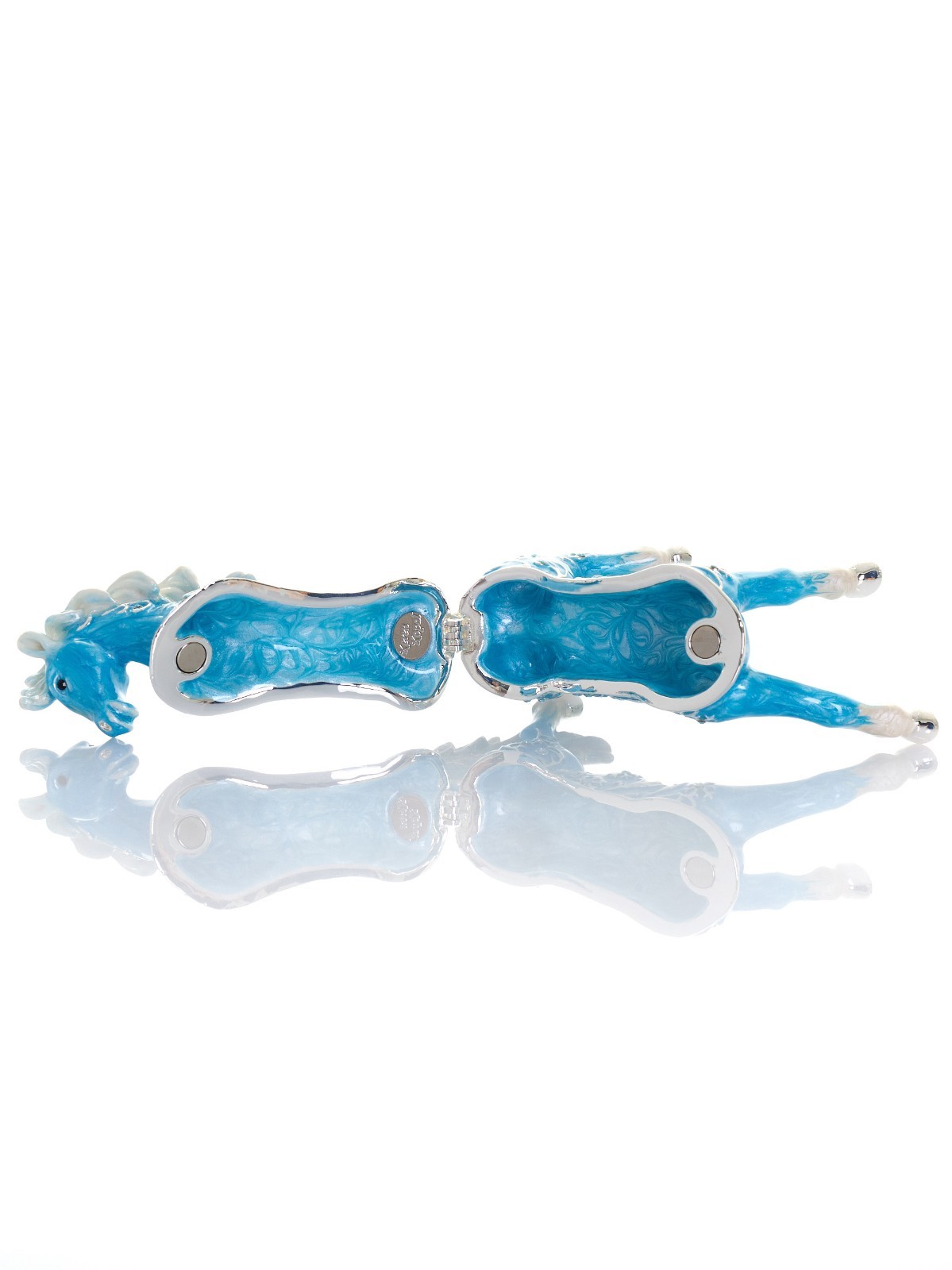 Keren Kopal blue horse Hand made Trinket box Decorated with Austrian Crystals