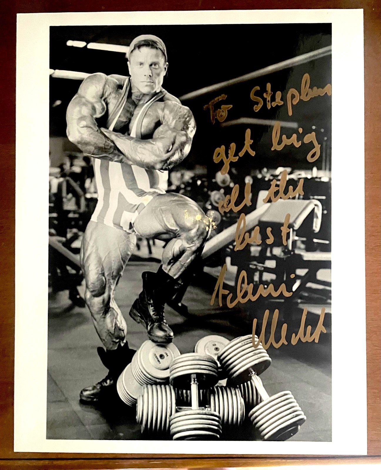 Achim Albrecht Signed 8×10 Photo Autographed IFBB Bodybuilder Gold Ink Inscribed