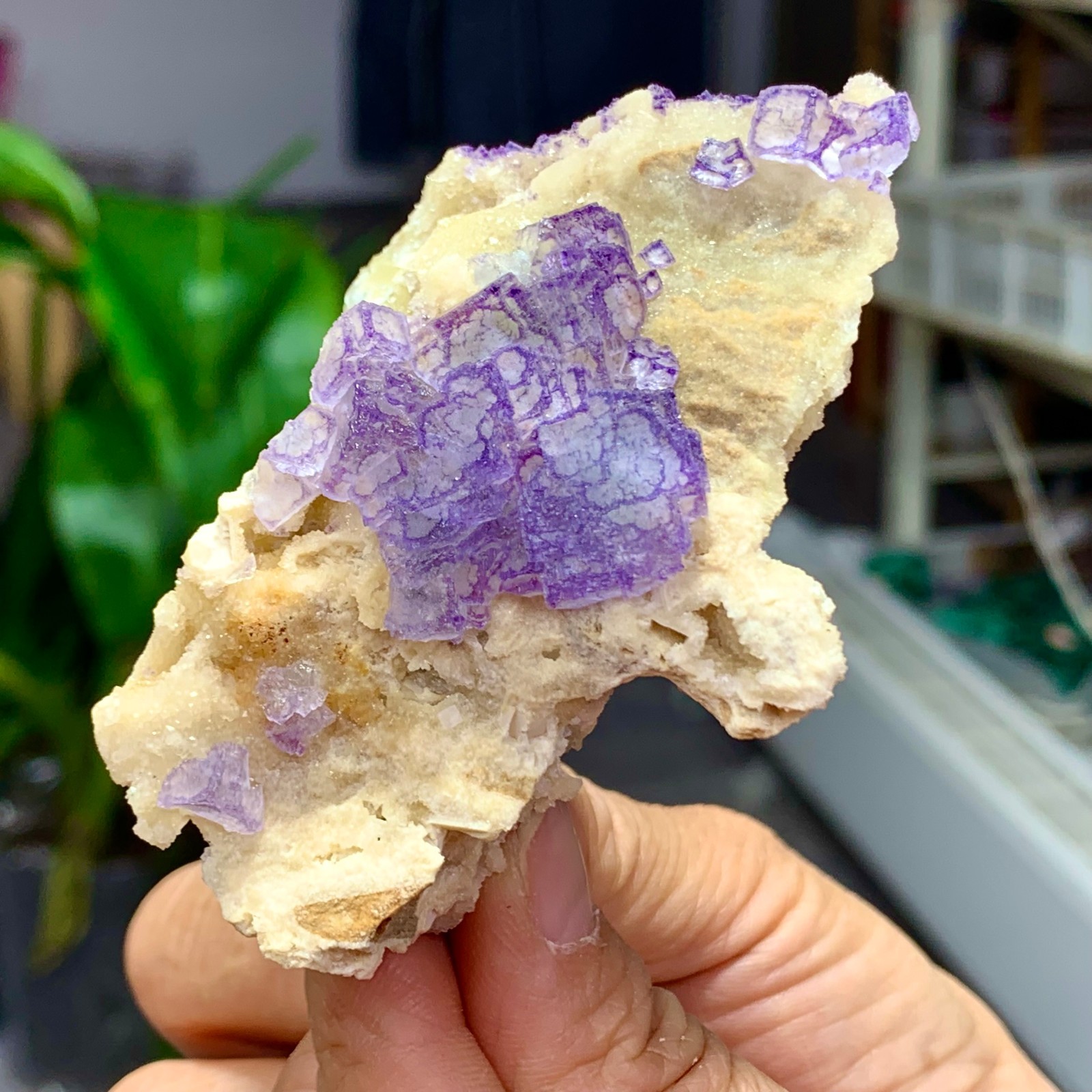 150G Natural Purple green QR code fluorite Cube Crystal Mineral Specimen